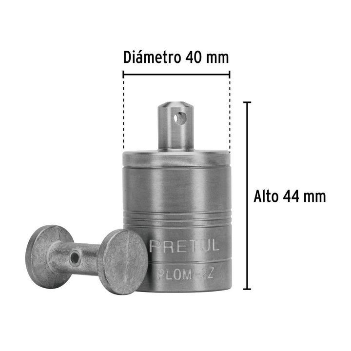 Plomada metálica de 310 g con centro, Pretul - Mundo Tool 