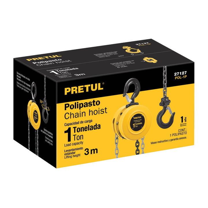 Polipasto de cadena de 1 ton, Pretul - Mundo Tool 