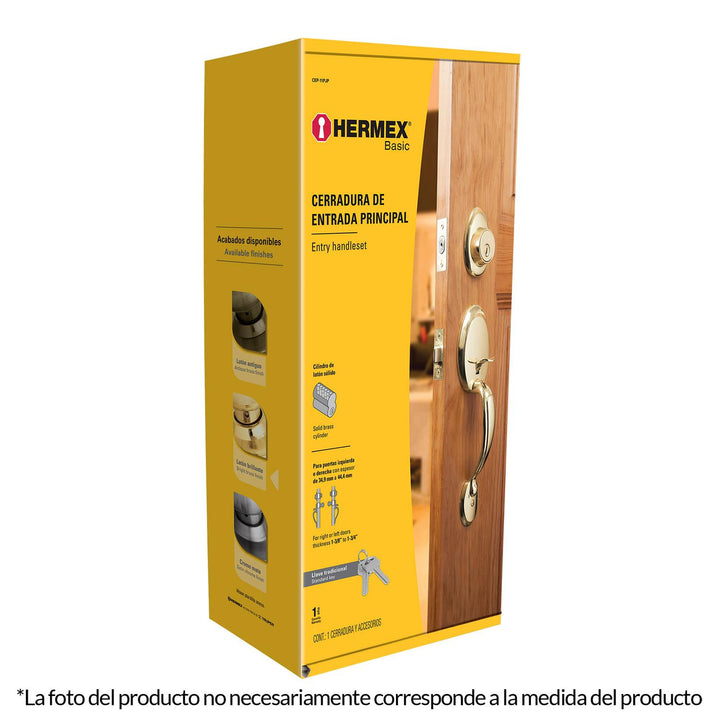 Cerradura Latón Antiguo Mariposa Pomo Basic Hermex - Mundo Tool 