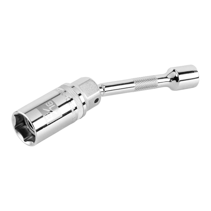 Truper D-3826-BE6, Dado bujías 13/16″ articulado con extensión 6″, cuadro 3/8″ - Mundo Tool 