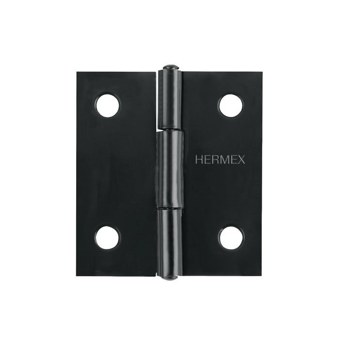 Bisagra rectangular 1-1/2' negra, Hermex. 20 piezas. - Mundo Tool 