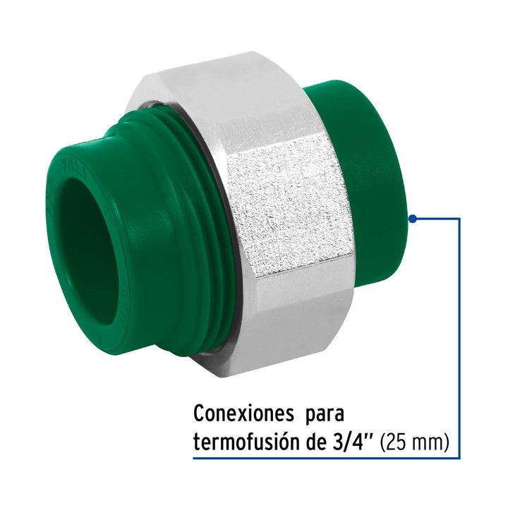 Tuerca unión de PPR 3/4" x 3/4", Foset - Mundo Tool 