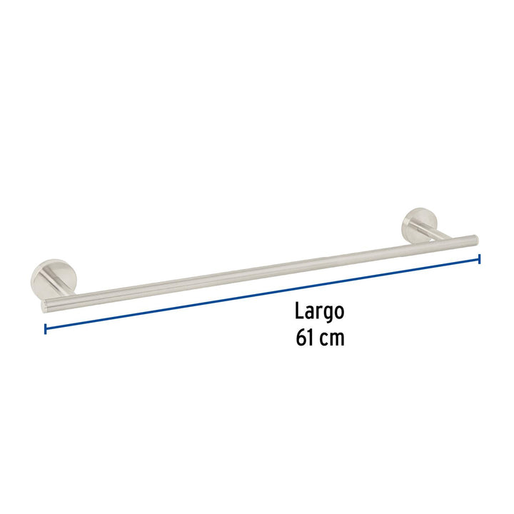 Toallero de barra metálico acabado satín, Foset Túbig - Mundo Tool 