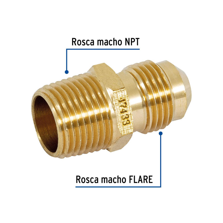 Niple Terminal De Latón 3/8' X 3/8' Foset - Mundo Tool 