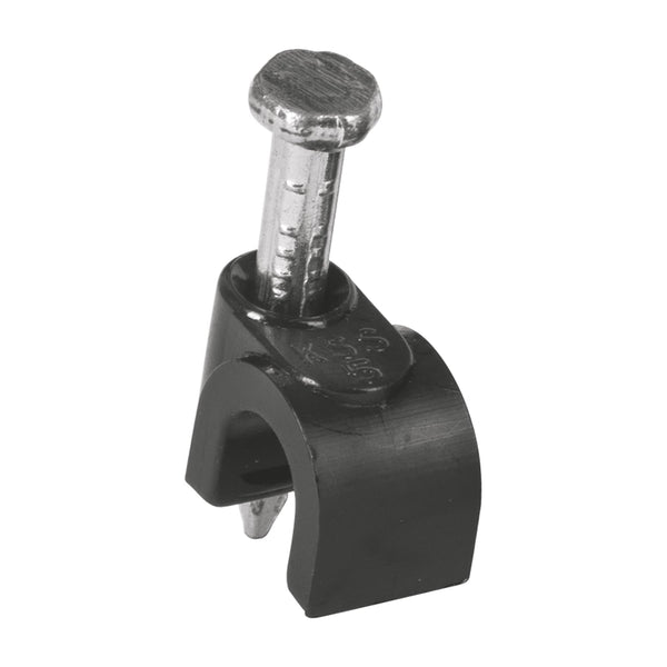 Volteck GCU-5N, Bolsa con 20 grapas negras de 5 mm para cable redondo - Mundo Tool 