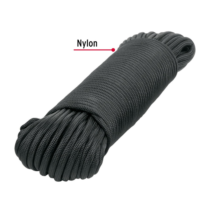 Piola de Nylon Paracord de 4mm x 30 m, negro, Fiero - Mundo Tool 