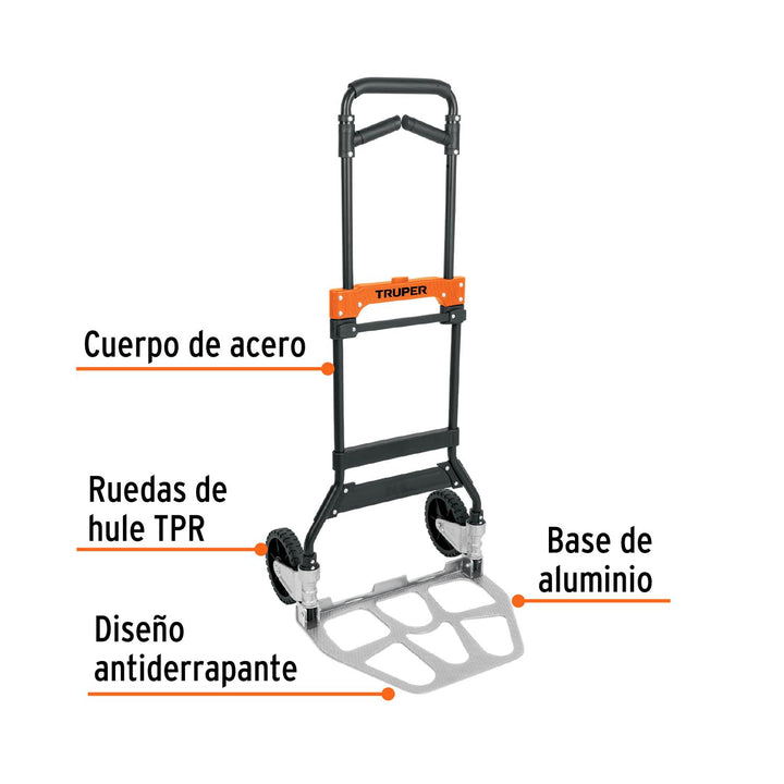 Diablo de carga, plegable, mango abatible, 170 kg, Truper - Mundo Tool 