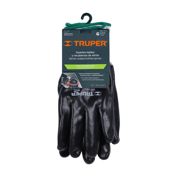 Guantes De Poliester Recubrimiento De Nitrilo Grandes - Mundo Tool 