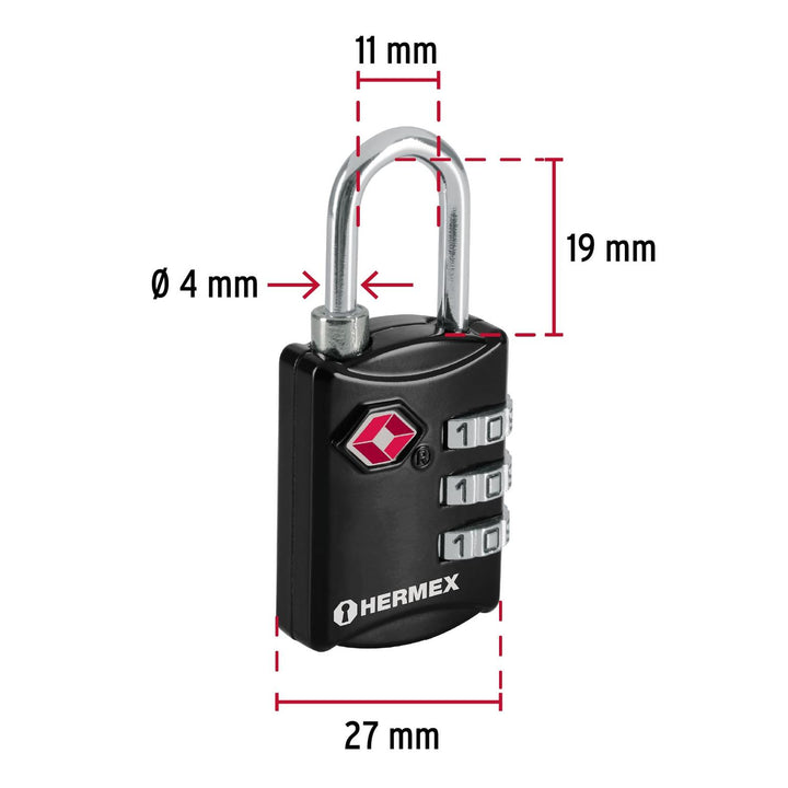 Candado De Combinación Tsa 30 Mm Hermex - Mundo Tool 