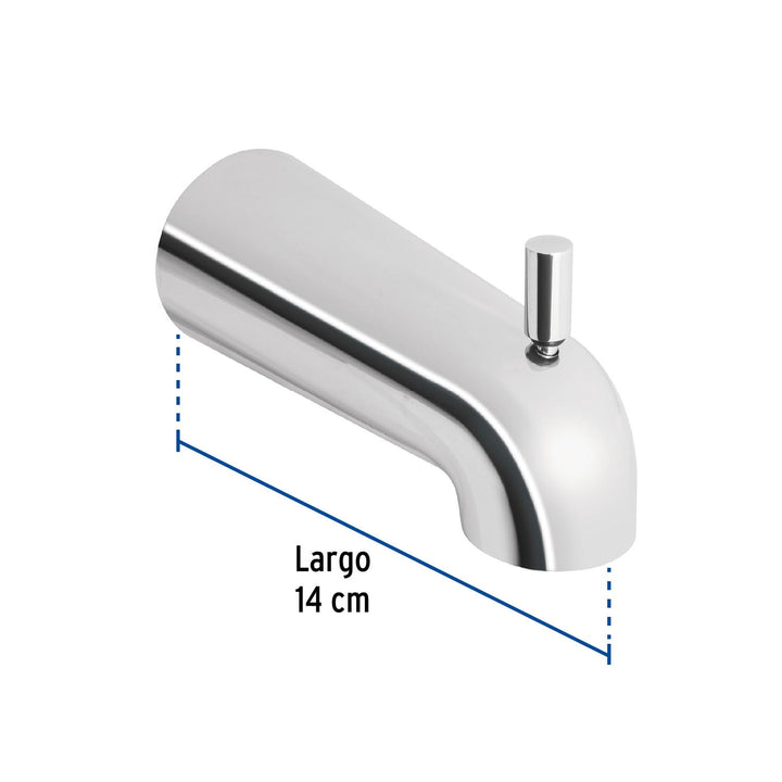 Salida de tina con desviador, cromo, Foset Túbig - Mundo Tool 