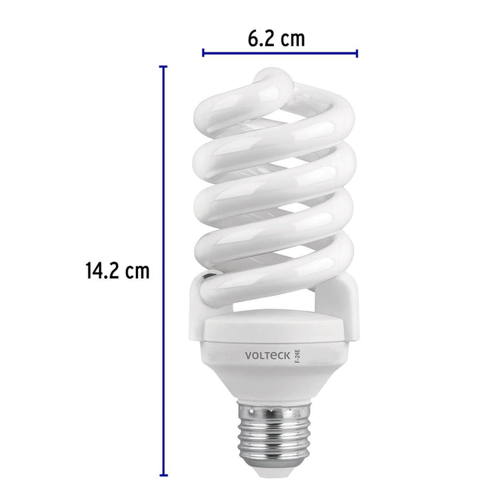 Foco 24 W Espiral T4 4 Piezas En Caja Volteck - Mundo Tool 