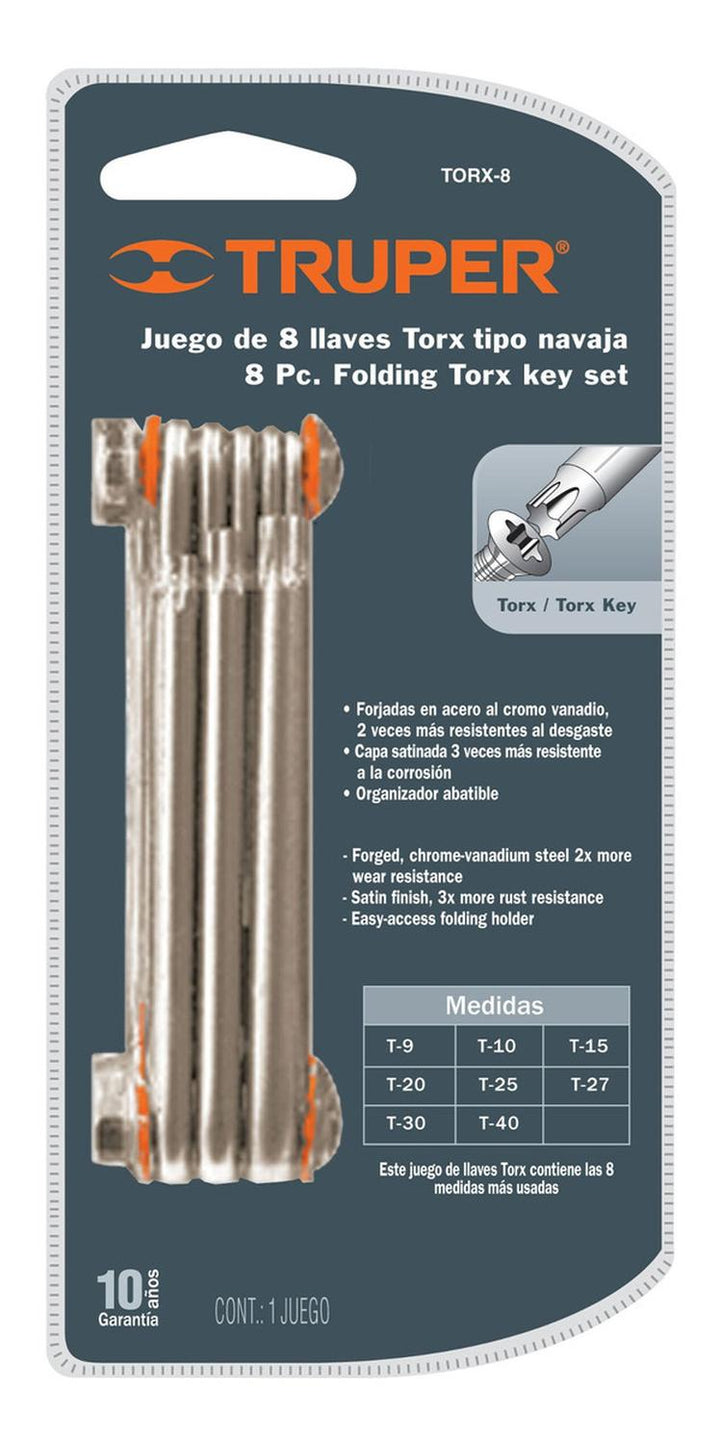 Juego De Llaves Torx 8 Piezas Tipo Navaja - Mundo Tool 