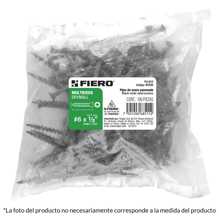 Pija Multiusos 6 X 1-1/4' Caja Con 100 Piezas Fiero - Mundo Tool 