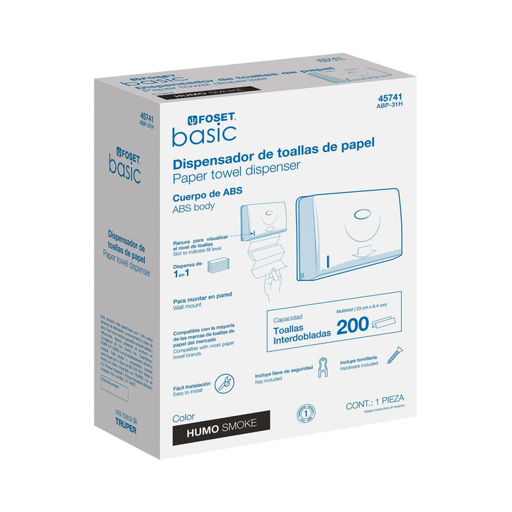 Dispensador junior p/toallas de papel, humo, Basic - Mundo Tool 