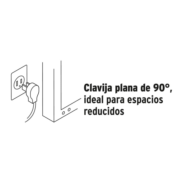 Extensión doméstica aterrizada 4 m blanca con clavija plana - Mundo Tool 