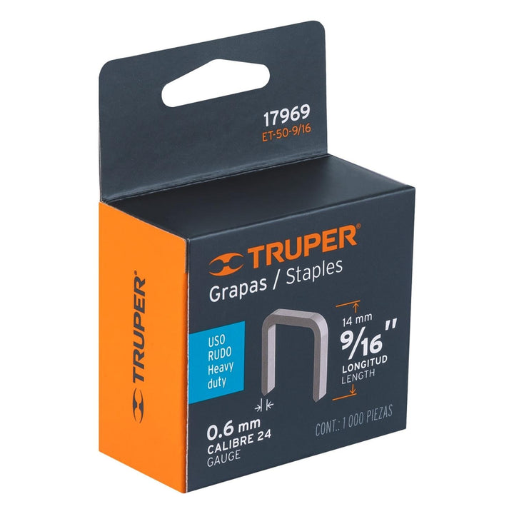 Grapas Para Et-50 9/16' Caja Con 1000 Piezas Truper - Mundo Tool 