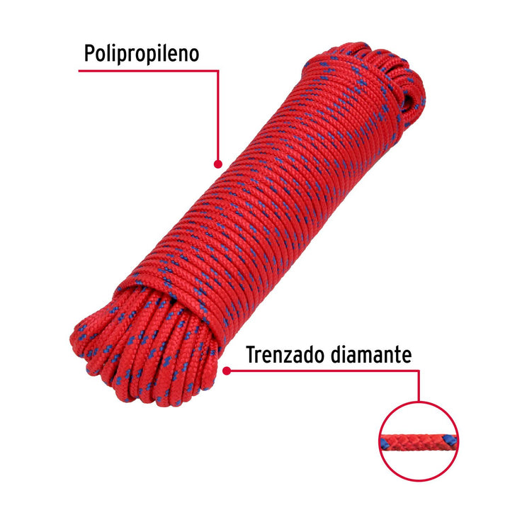 Piola de nylon de 6 mm x 30 m multicolor, Fiero - Mundo Tool 