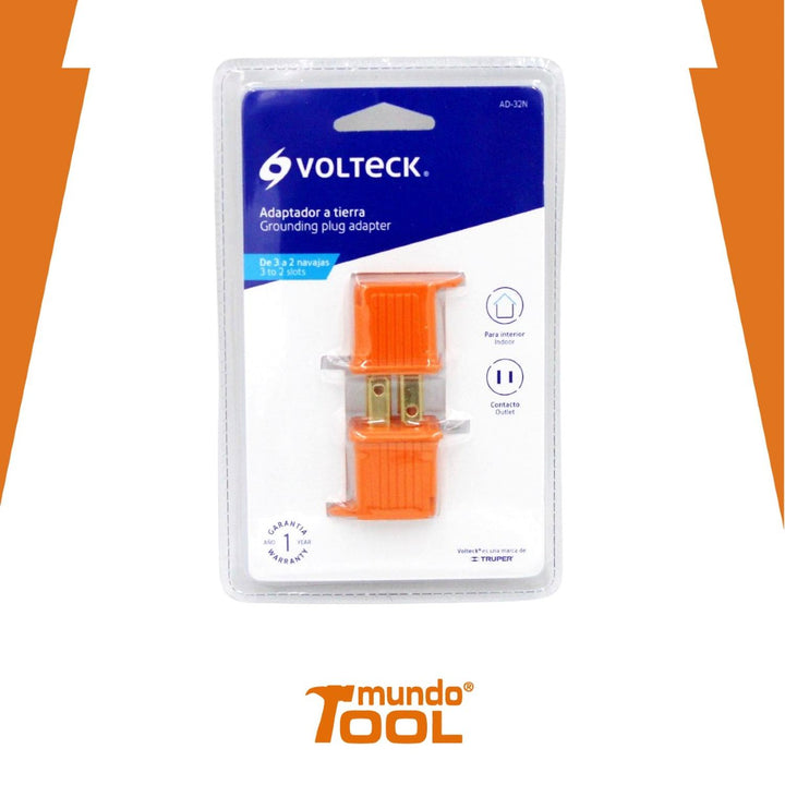 Adaptador 3 A 2 Naranja 2 Piezas Volteck - Mundo Tool 