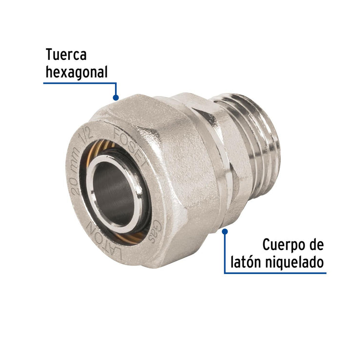 Conector para PEALPE, 1/2', con rosca macho, Foset - Mundo Tool 