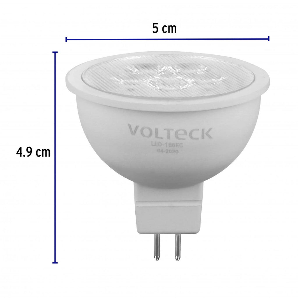 Lámpara de LED 6 W tipo MR 16 base GU5.3 luz cálida, blíster - Mundo Tool 
