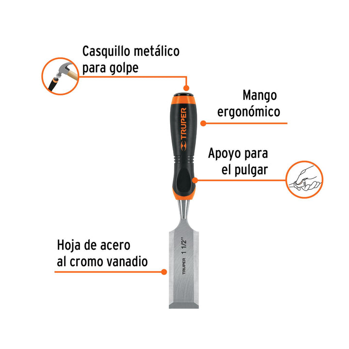 Formón Mango Comfort Grip 1-1/2' Truper - Mundo Tool 