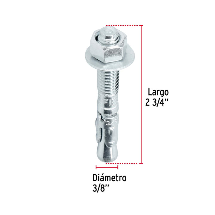 Bolsa con 6 taquetes arpón 3/8' x 2-3/4', Fiero - Mundo Tool 