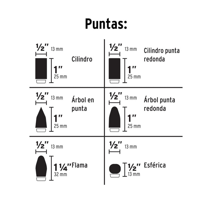 Juego de 6 Limas rotativas, TRUPER - Mundo Tool 