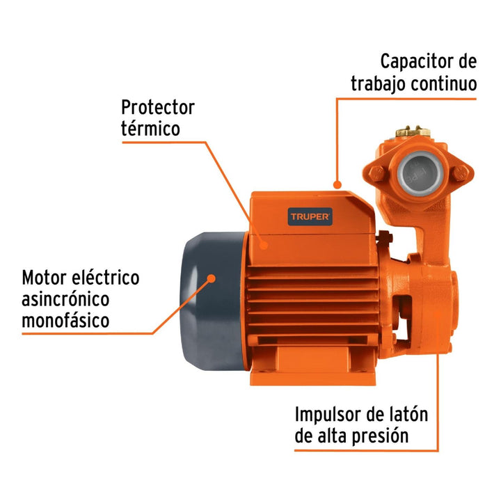 Bomba periférica autocebante 1/2 HP, Truper - Mundo Tool 