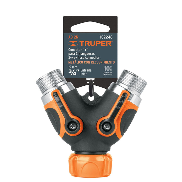 Conector "Y" 3/4" metálico con recubrimiento para manguera - Mundo Tool 