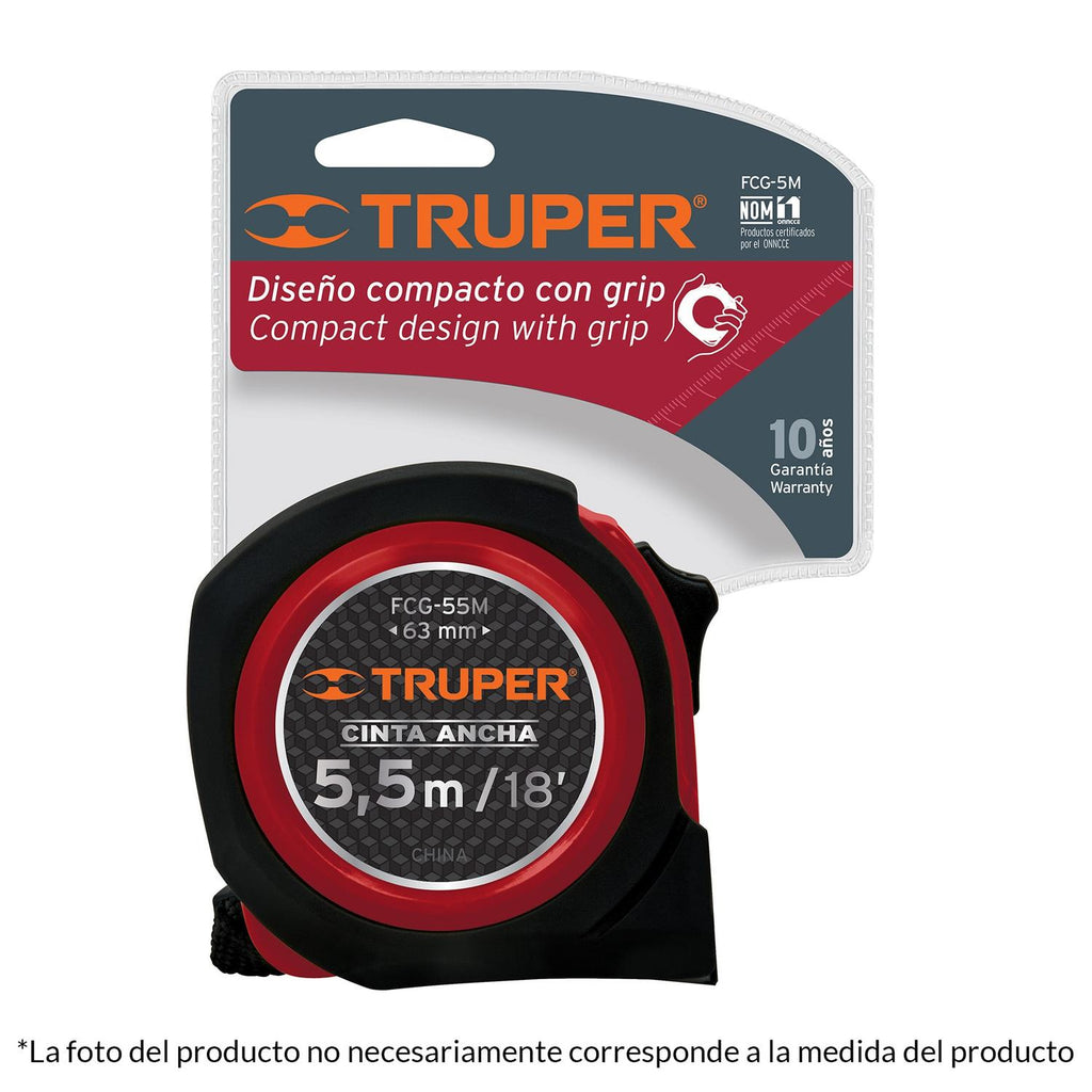 Flexómetro Compacto Con Grip 55 M Cinta 1' Truper - Mundo Tool 
