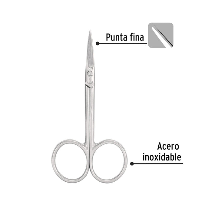 Tijera para manicure 3-1/2', punta curva, Pretul - Mundo Tool 