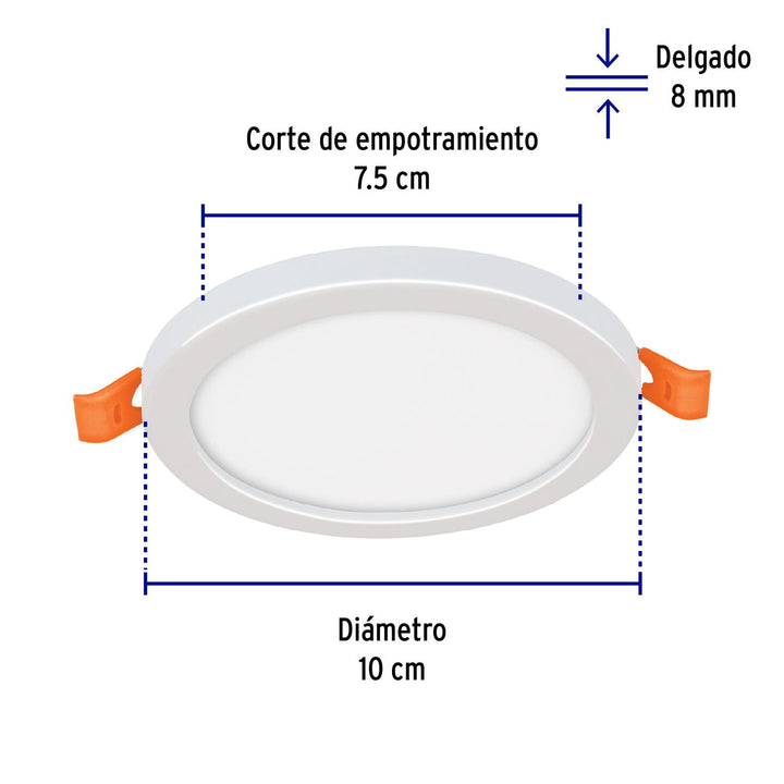 Luminario de LED para empotrar 6 W, ajustable, luz de día - Mundo Tool 