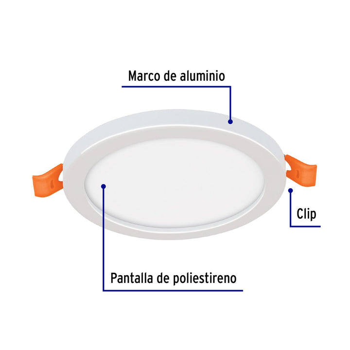 Luminario de LED para empotrar 6 W, ajustable, luz de día - Mundo Tool 