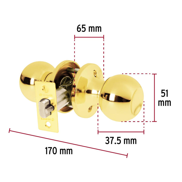 Cerradura pomo, LB, entrada, tubular, Hermex Basic Hermex - Mundo Tool 