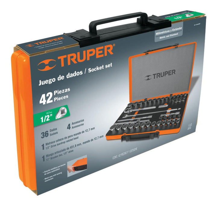 Juego De Autoclé Cuadro 1/2' 42 Piezas Std Y Truper - Mundo Tool 