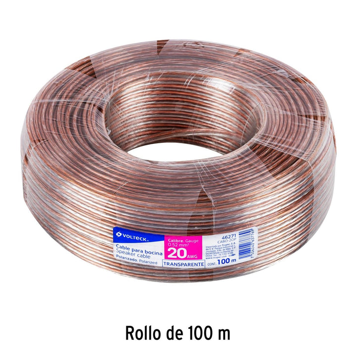 Cable Para Bocina 20 Awg Polarizado 100 M Volteck - Mundo Tool 