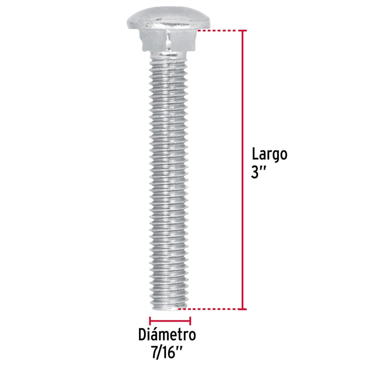 Tornillo tipo coche, 7/16 x 3', bolsa con 30 piezas Fiero - Mundo Tool 