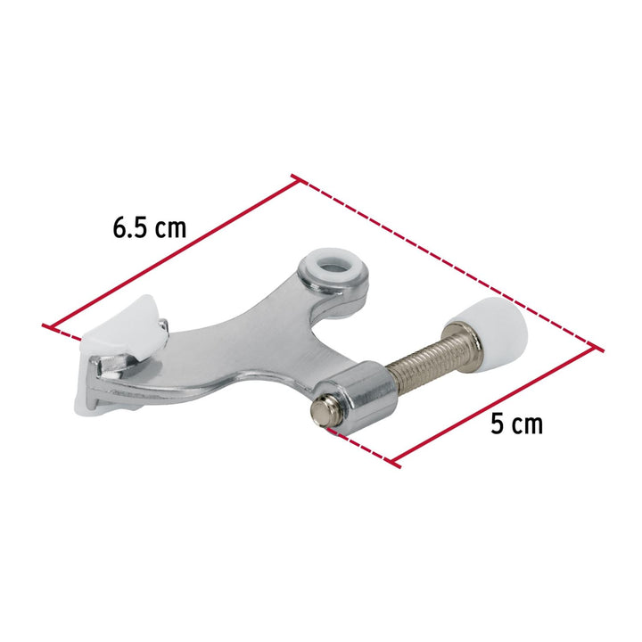 Tope de puerta para perno de bisagra, cromo mate - Mundo Tool 