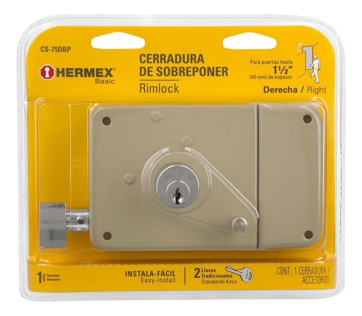 Derecha - Cerradura Sobreponer Instala-fácil Blister Hermex - Mundo Tool 