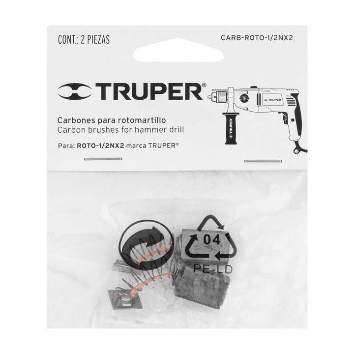 Carbones de repuesto para ROTO-1/2NX2 Truper - Mundo Tool 