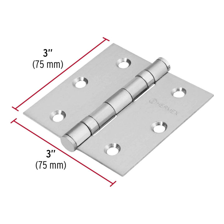 Bisagra Cuadrada 3' Acero Inoxidable Plana Hermex - Mundo Tool 