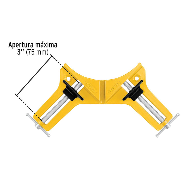 Prensa esquinera de 3', cuerpo aluminio, Pretul - Mundo Tool 