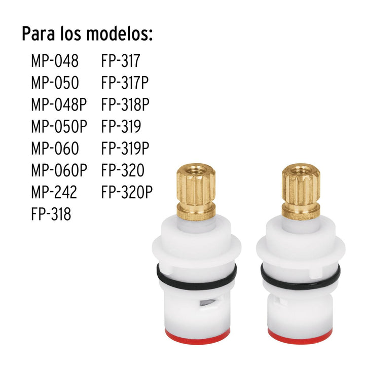 Juego de 2 cartuchos para mezcladoras plásticas, Basic Foset - Mundo Tool 