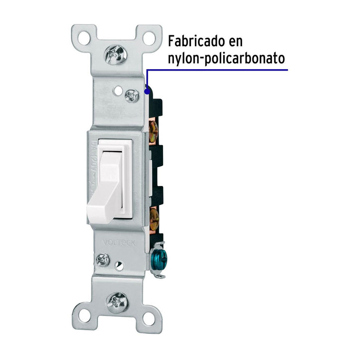 Interruptor vertical de palanca, Standard, blanco, Volteck - Mundo Tool 