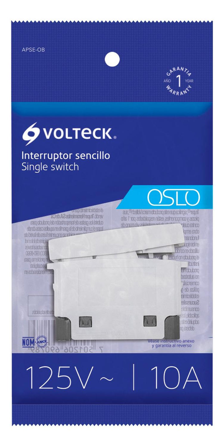 Interruptor Sencillo Línea Oslo Color Blanco Volteck - Mundo Tool 