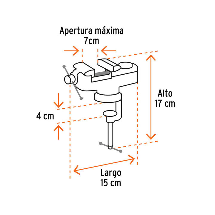 Tornillo de banco 2.5' para joyero, Truper - Mundo Tool 