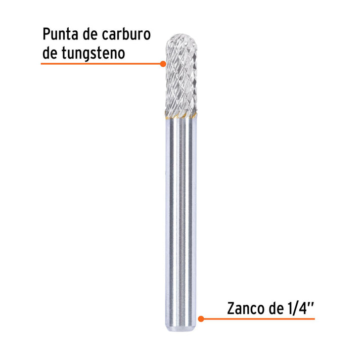 Lima rotativa cilindrica punta redonda 1/4, SC-1, TRUPER - Mundo Tool 