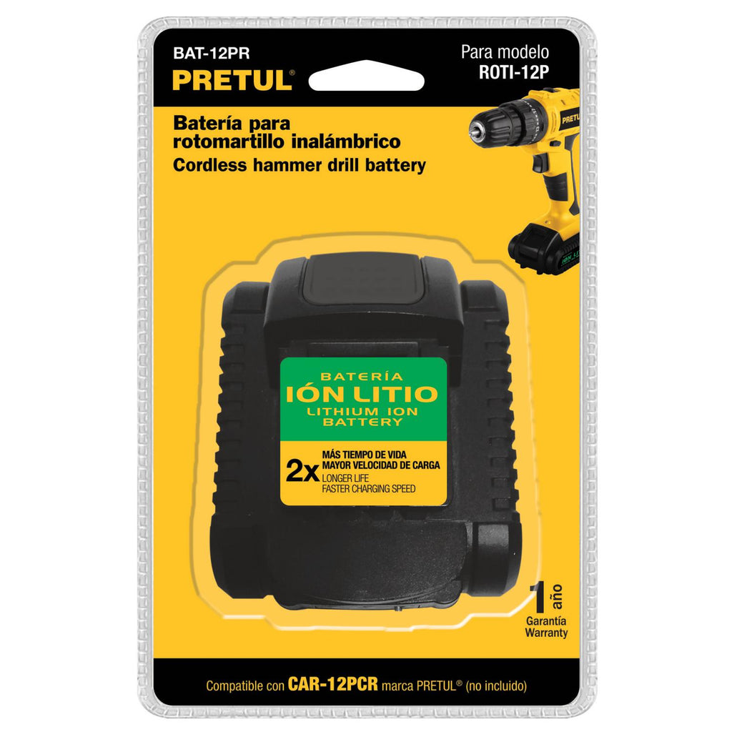 Batería ión litio, 12 V para rotomartillo ROTI-12P Pretul