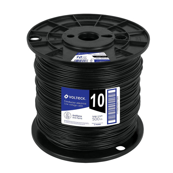 Cable THHW-LS, 10 AWG, negro, bobina 500 m Volteck - Mundo Tool 