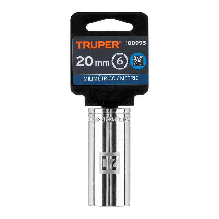 Dado largo de 20 mm, 6 puntas, cuadro 3/8", Truper - Mundo Tool 